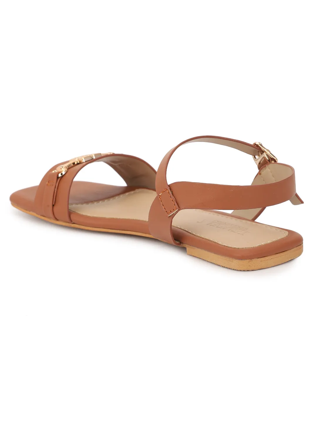 Tan PU Flats Sandalen (TC-ST-005-TAN)
