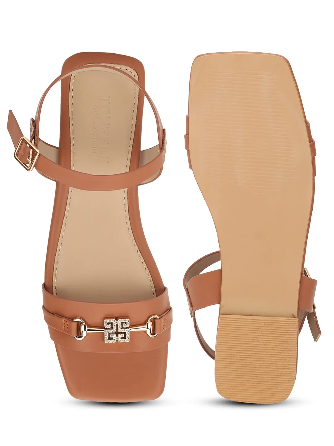 Tan PU Flats Sandalen (TC-ST-005-TAN)