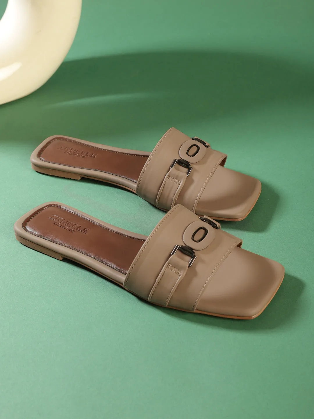 Tan PU Schlupf-Slipper (TC-ST-006-TAN)