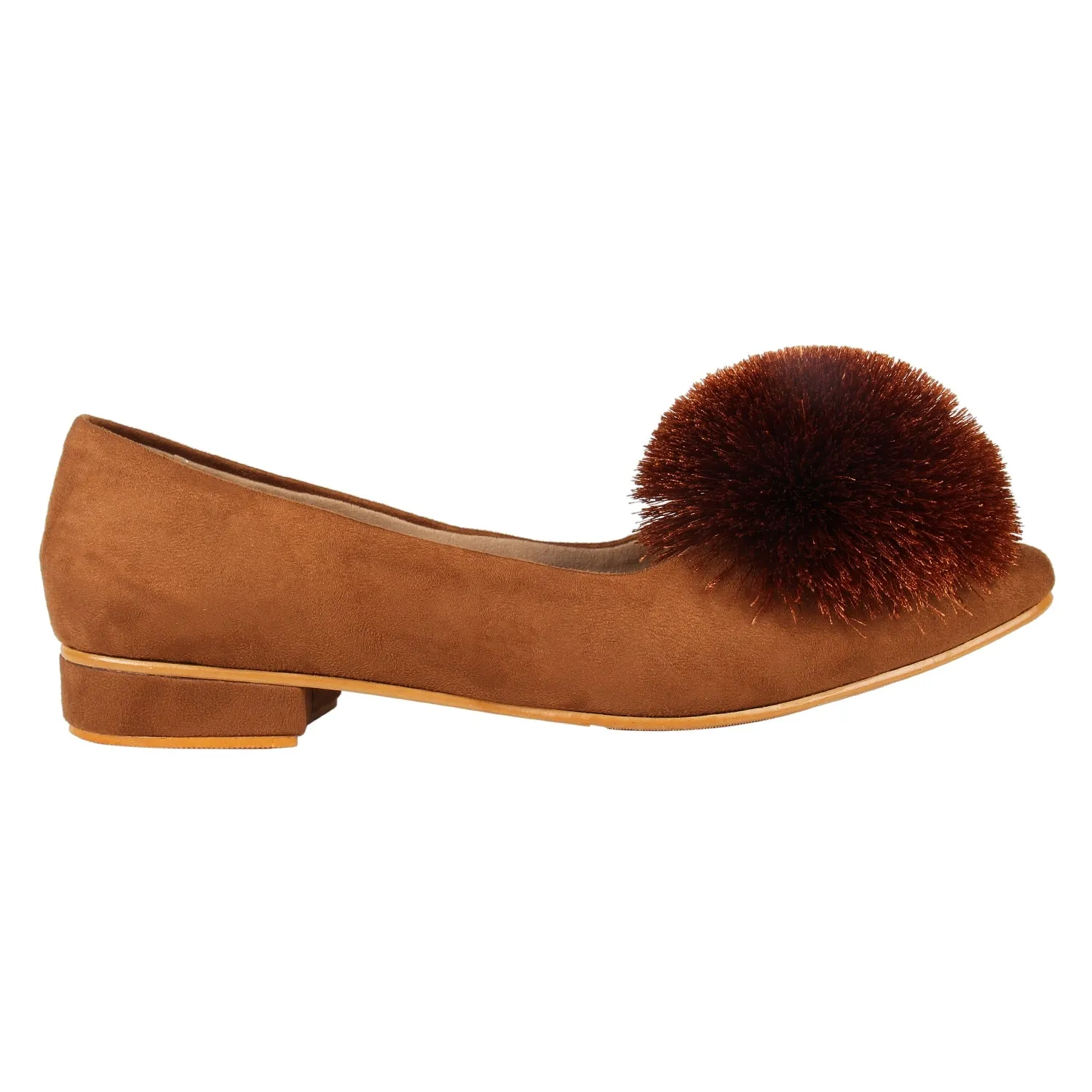 Tao Paris Liv 10024-01 Braune Einfarbige Ballettschuhe
