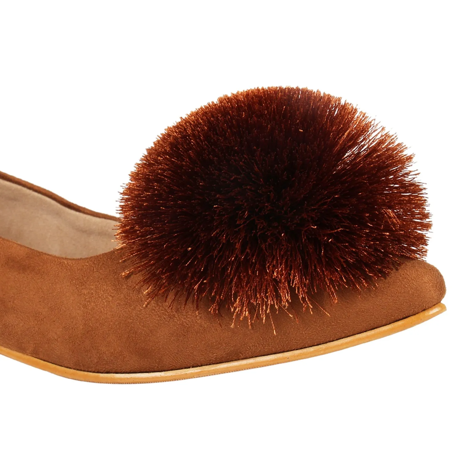 Tao Paris Liv 10024-01 Braune Einfarbige Ballettschuhe