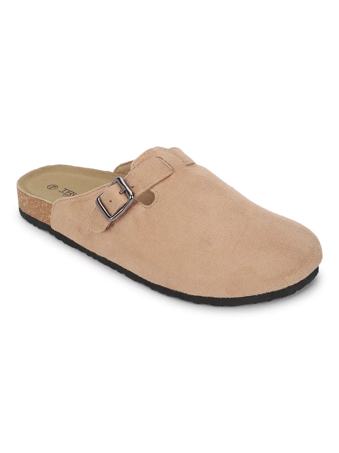 Taupe Wildleder Kork-Latex Soft Footbed Flats (TC-100506-TAU)