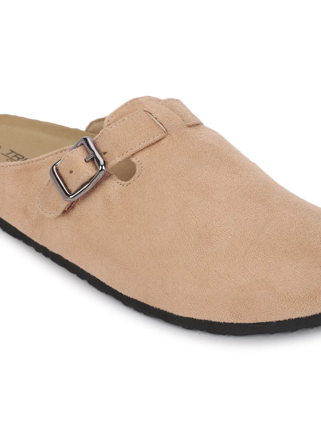 Taupe Wildleder Kork-Latex Soft Footbed Flats (TC-100506-TAU)