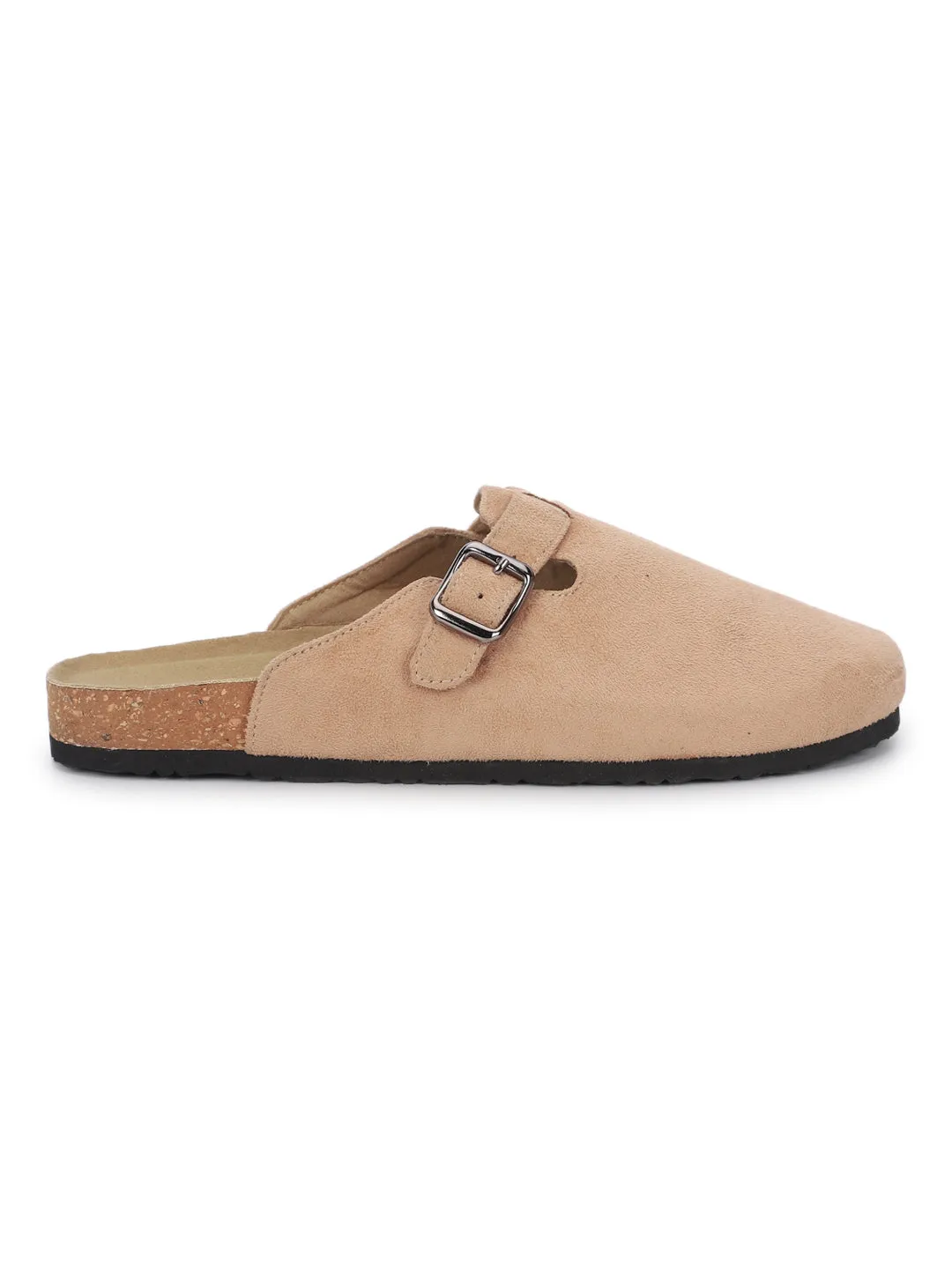 Taupe Wildleder Kork-Latex Soft Footbed Flats (TC-100506-TAU)
