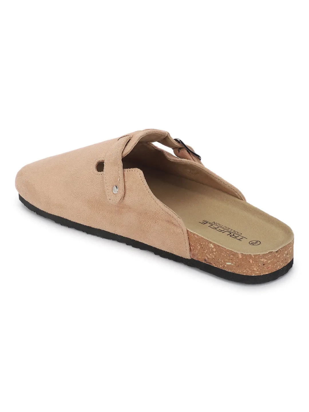 Taupe Wildleder Kork-Latex Soft Footbed Flats (TC-100506-TAU)