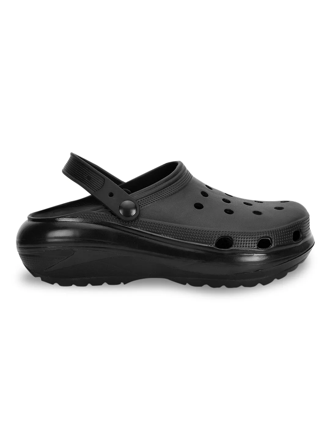Total Black PU Slip-On Crocs Flats (TC-RS3496-TOTBLK)