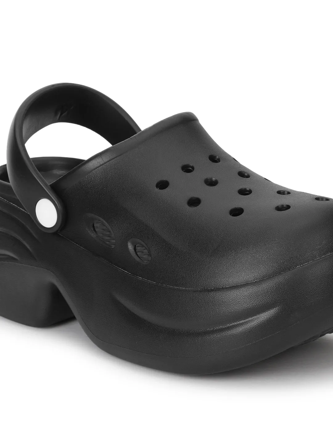 Total Black PU Slip-On Crocs Flats (TC-RS3580-TOTBLK)