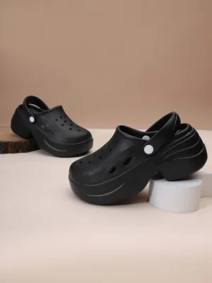 Total Black PU Slip-On Crocs Flats (TC-RS3580-TOTBLK)