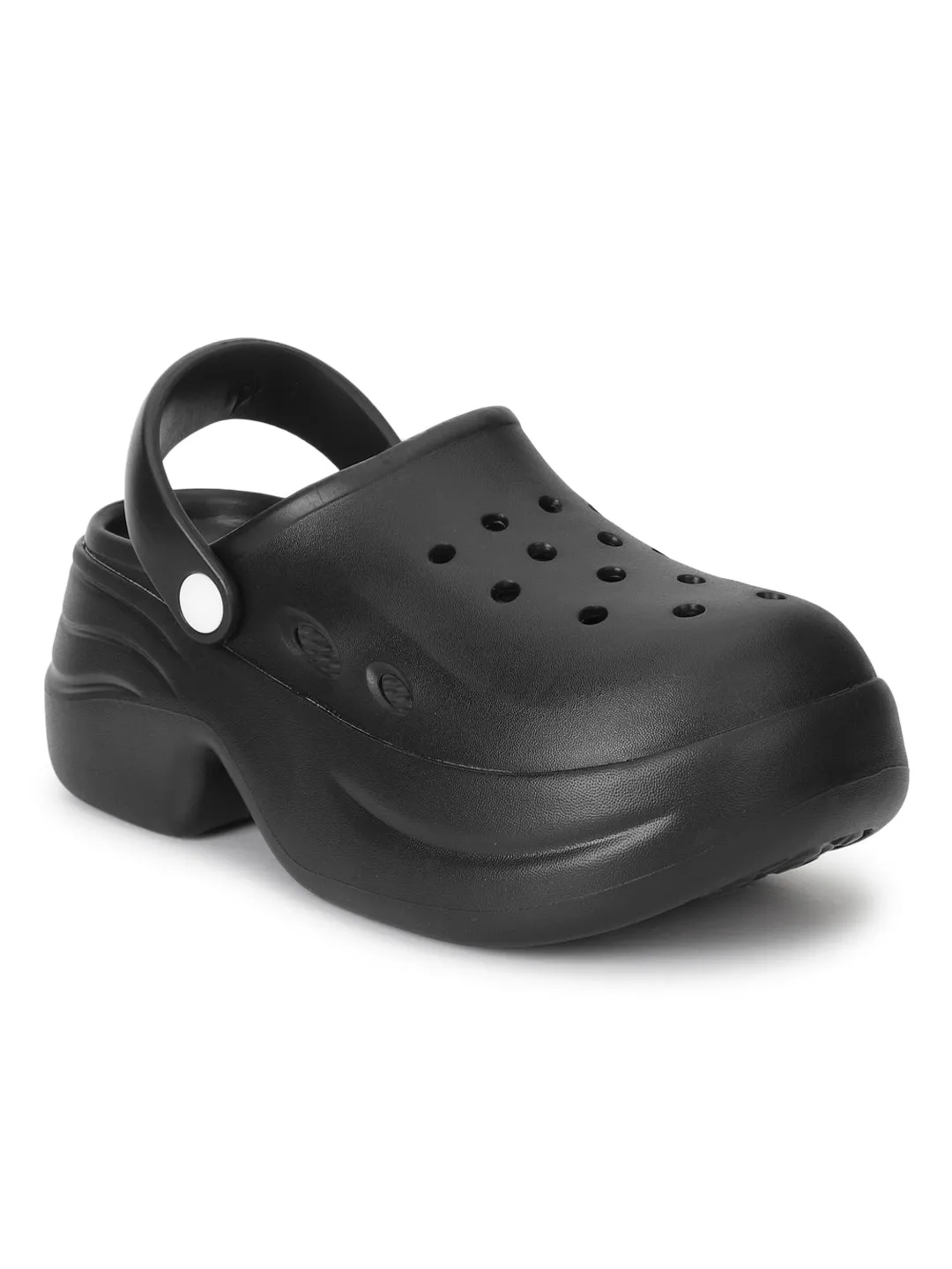 Total Black PU Slip-On Crocs Flats (TC-RS3580-TOTBLK)