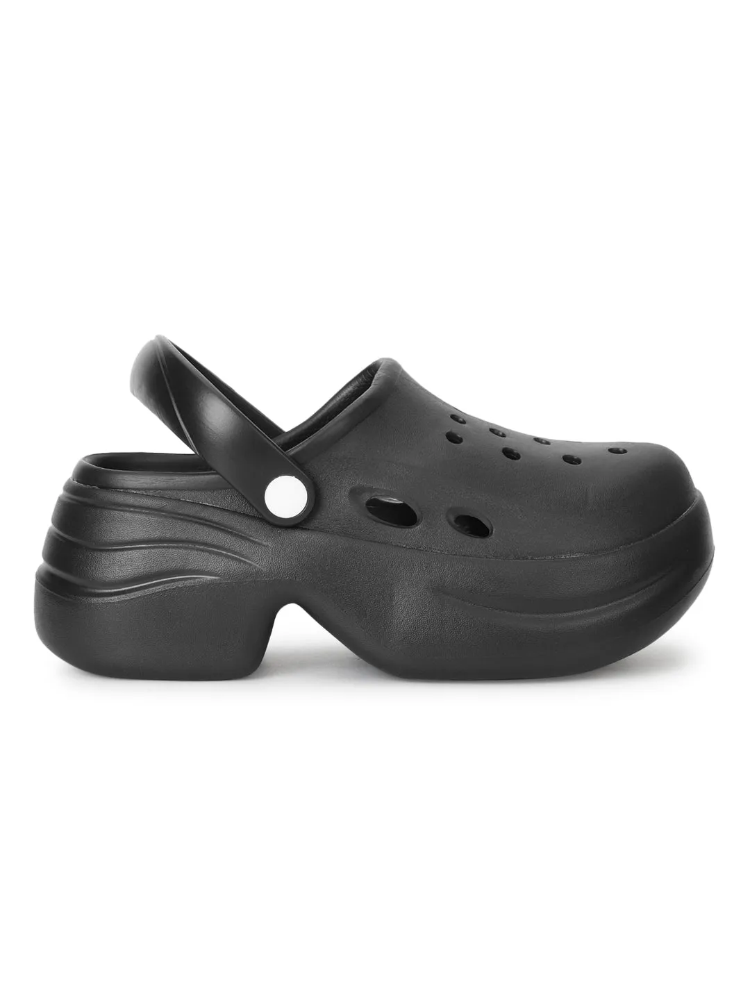 Total Black PU Slip-On Crocs Flats (TC-RS3580-TOTBLK)