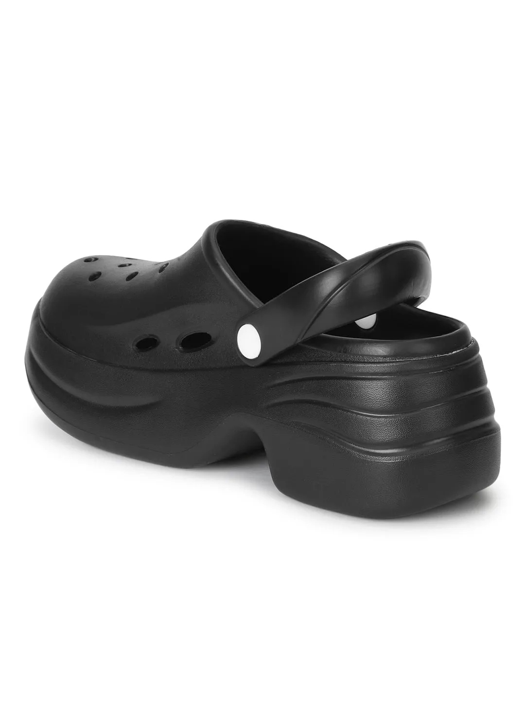 Total Black PU Slip-On Crocs Flats (TC-RS3580-TOTBLK)