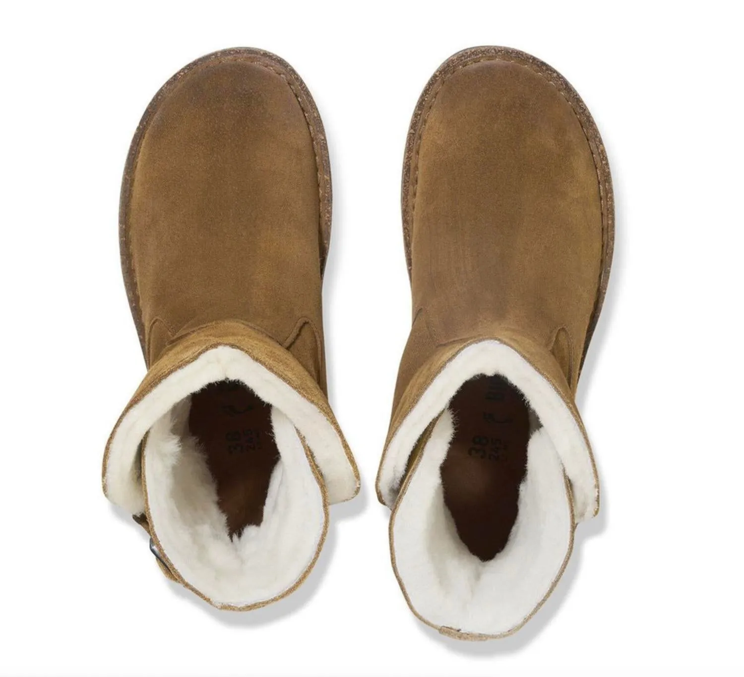 Uppsala Shearling Stiefel in Dunklem Tee Wildleder