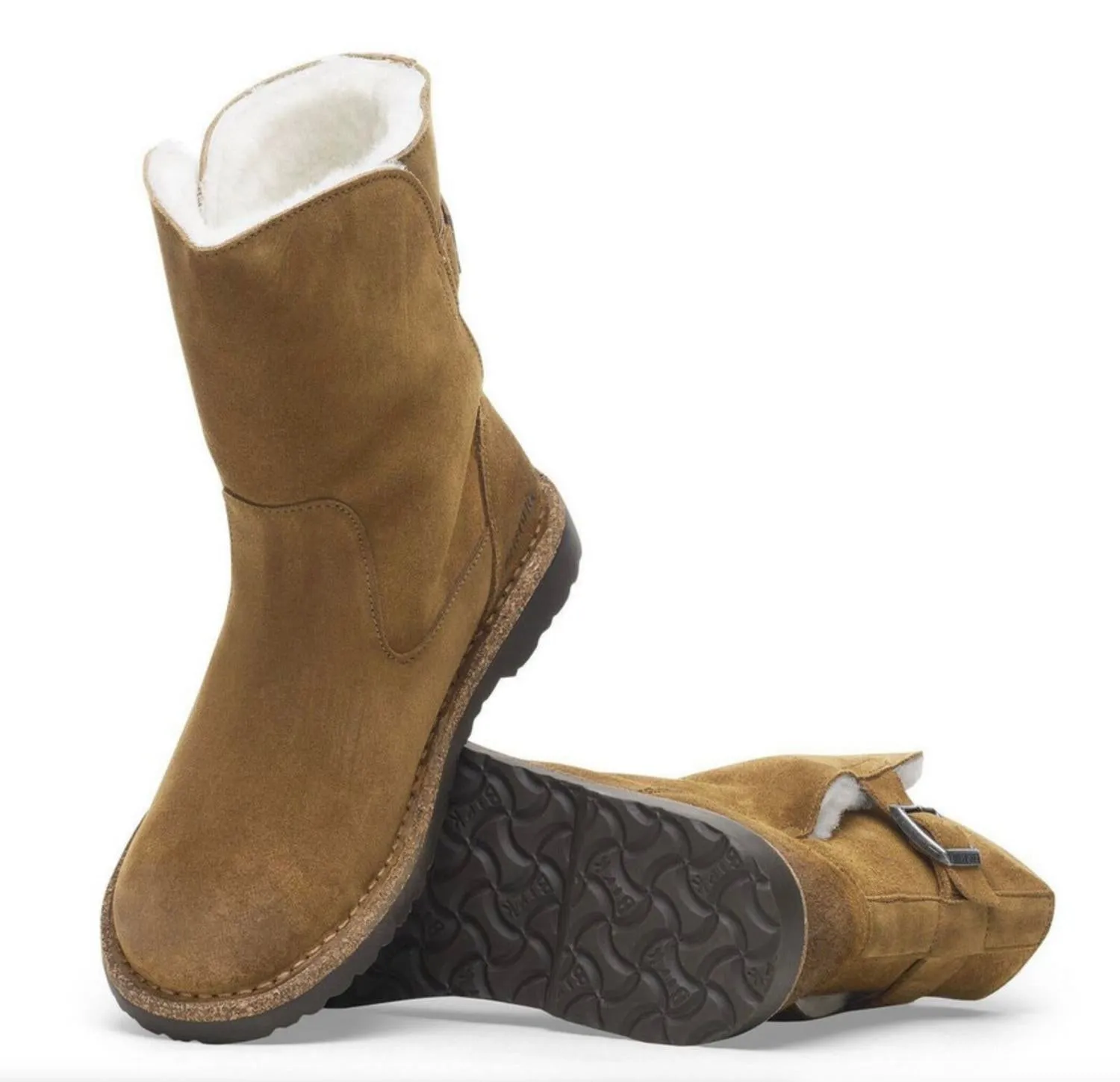 Uppsala Shearling Stiefel in Dunklem Tee Wildleder