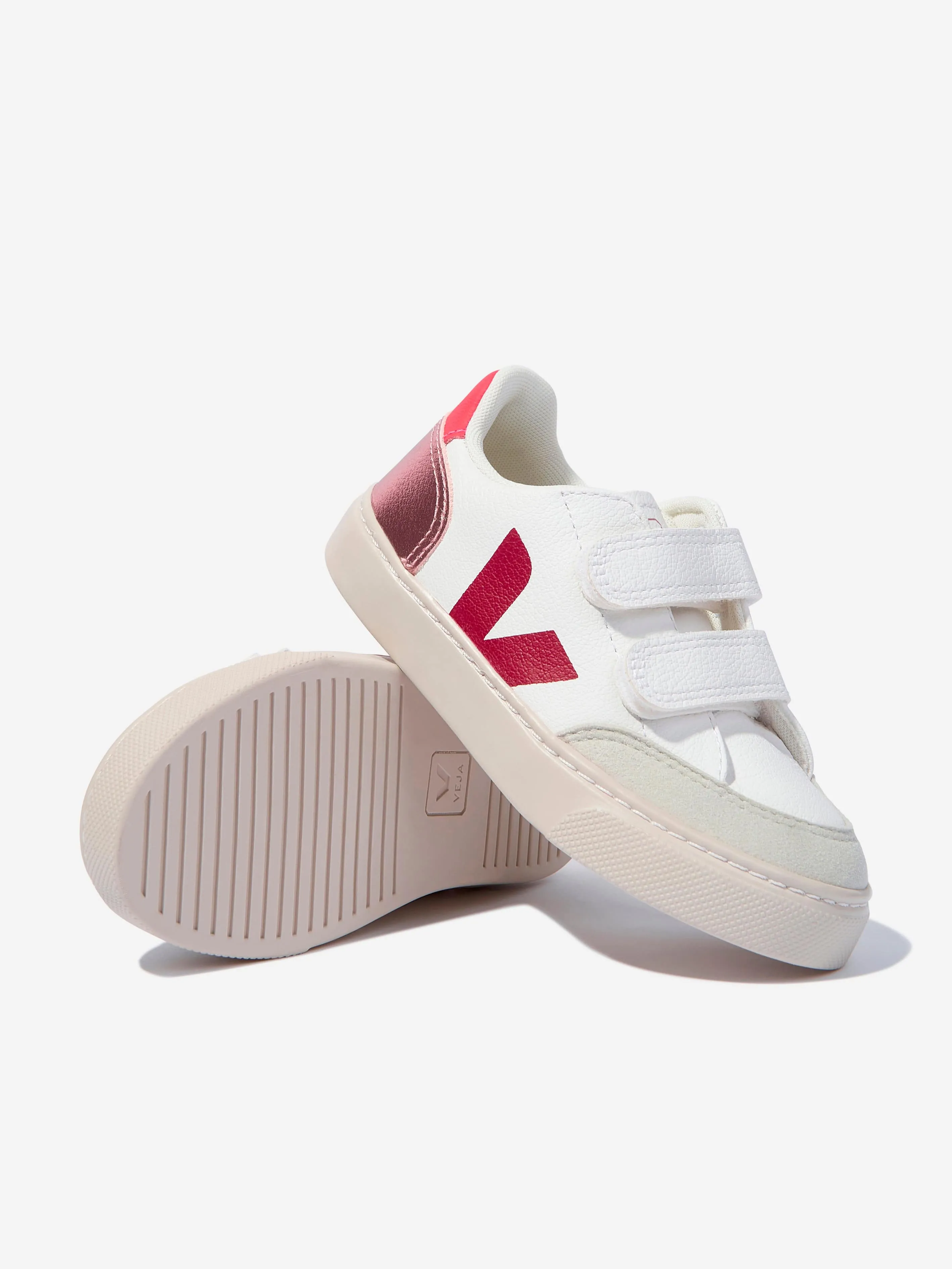 Veja Girls ChromeFree Leder V-12 Turnschuhe in Weiß
