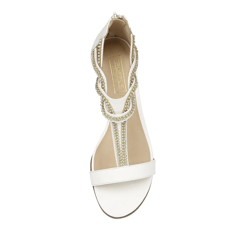 Weiße Flache Schuhe
