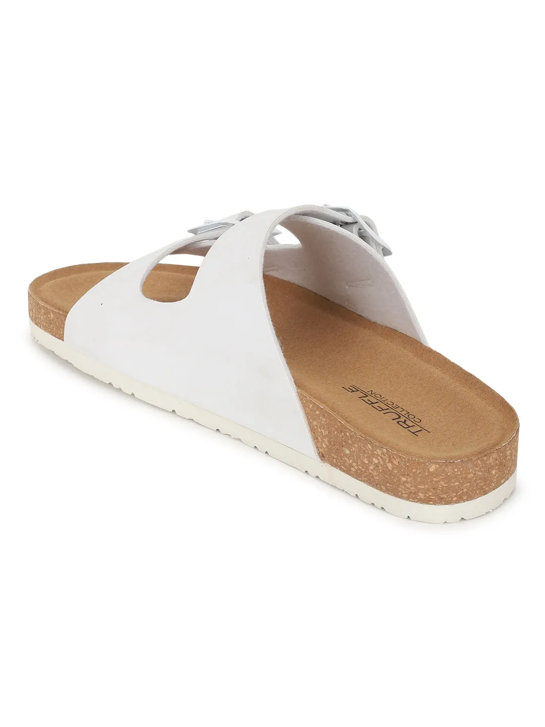Weiße PU-Kork-Latex-Einlegesohlen Flats (TC-070203-WHT)