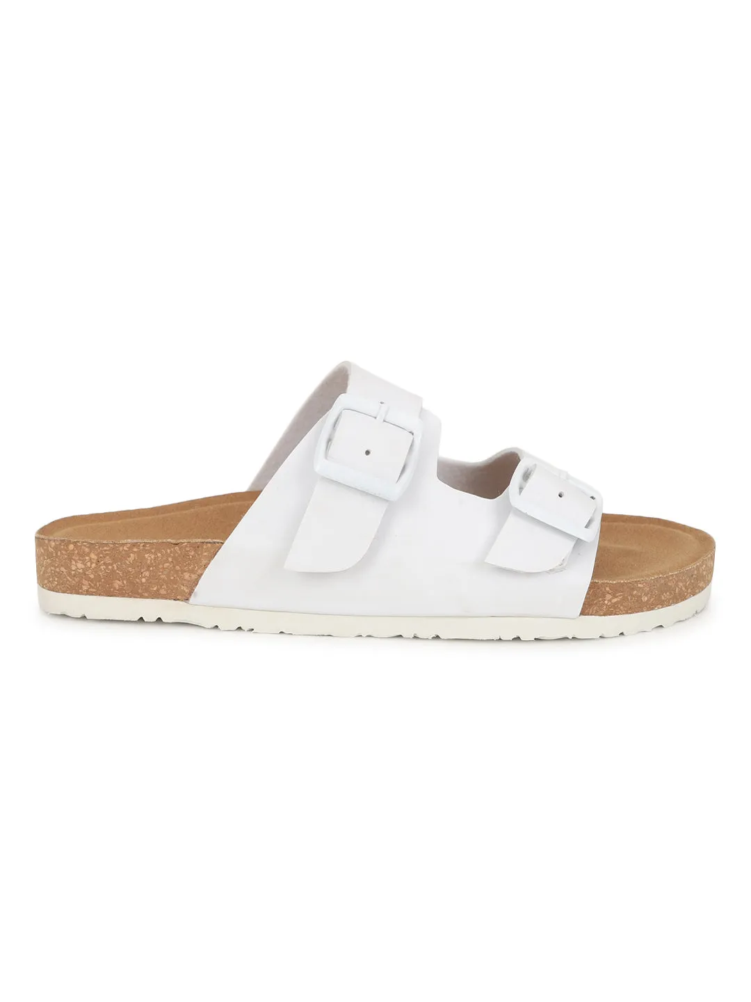 Weiße PU-Kork-Latex-Einlegesohlen Flats (TC-070203-WHT)