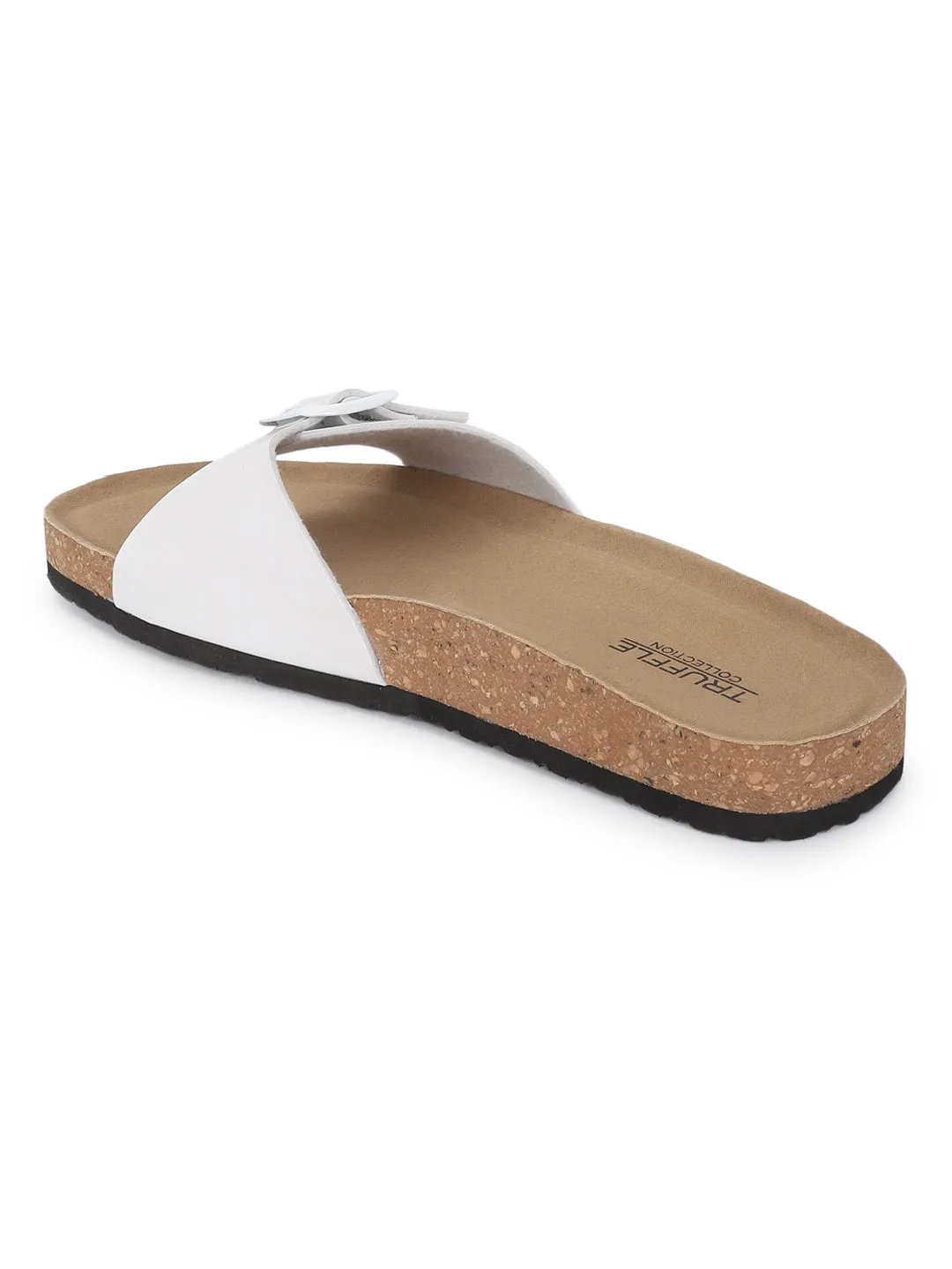 Weiße PU-Kork-Latex-Einlegesohlen Flats (TC-100505-WHT)