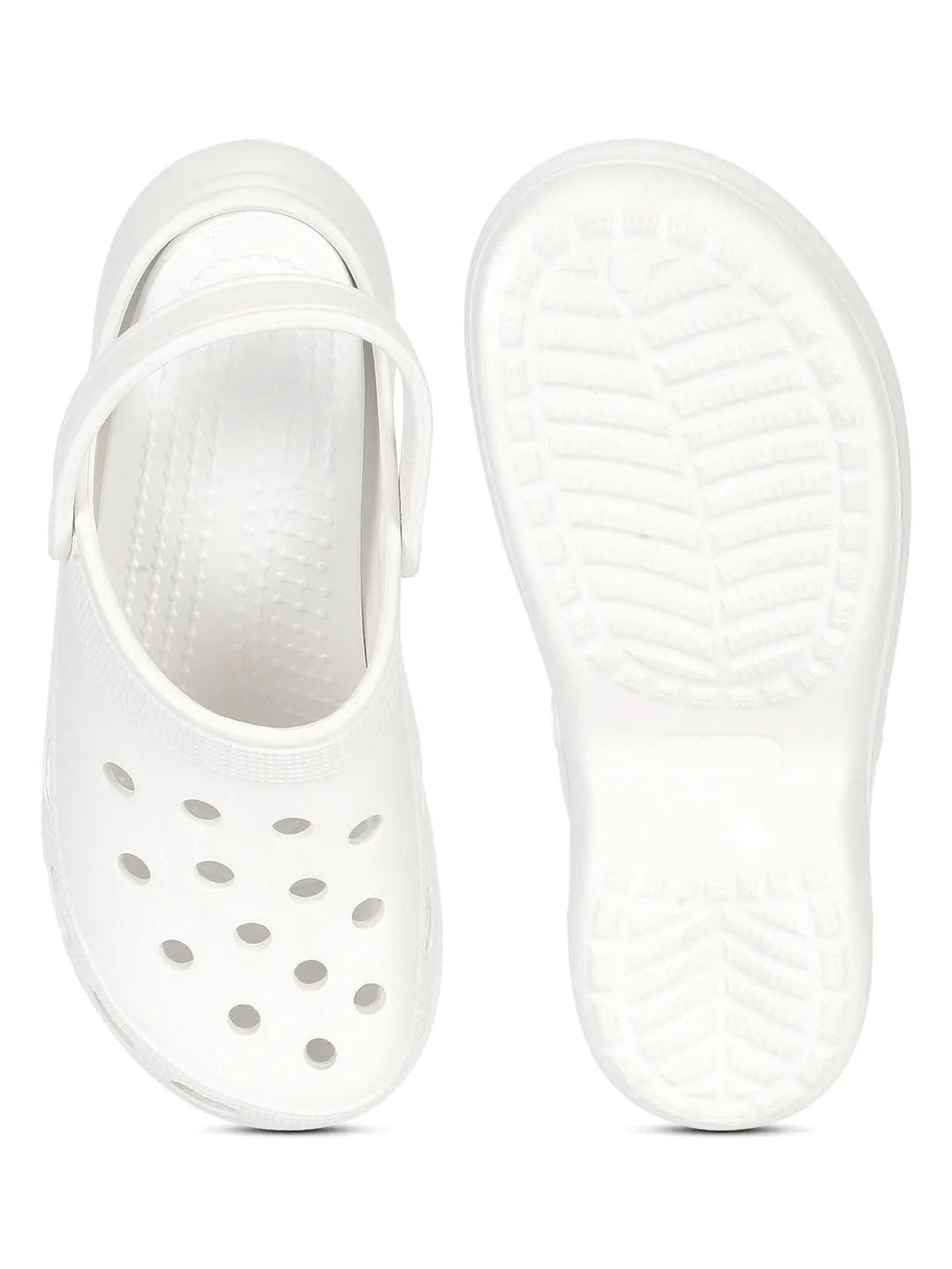 Weiße PU Slip-On Croc Flats (TC-RS3479-WHT)