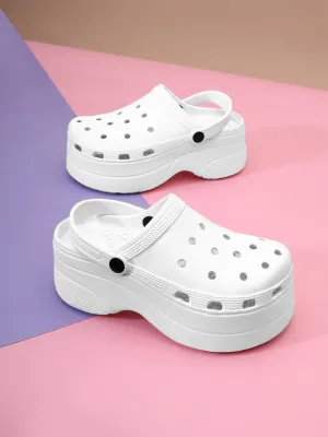 Weiße PU Slip-On Croc Flats (TC-RS3581-WHT)