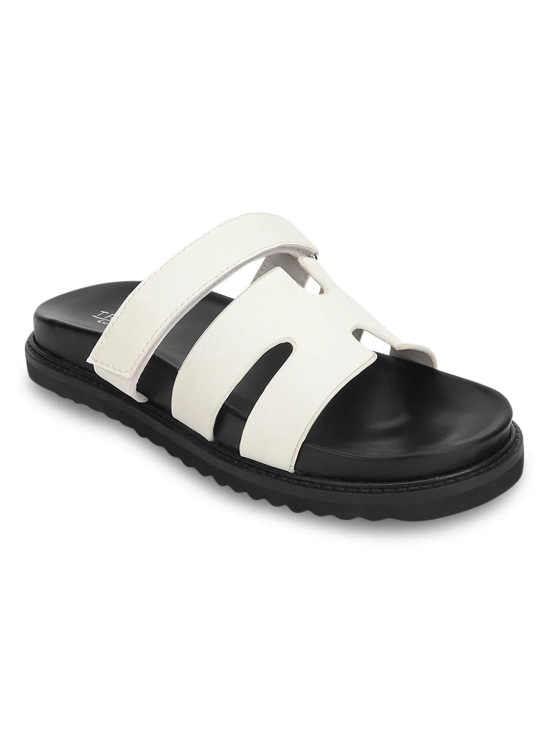 Weiße PU-Schlupfschuhe (TC-OS-0301-WHT)