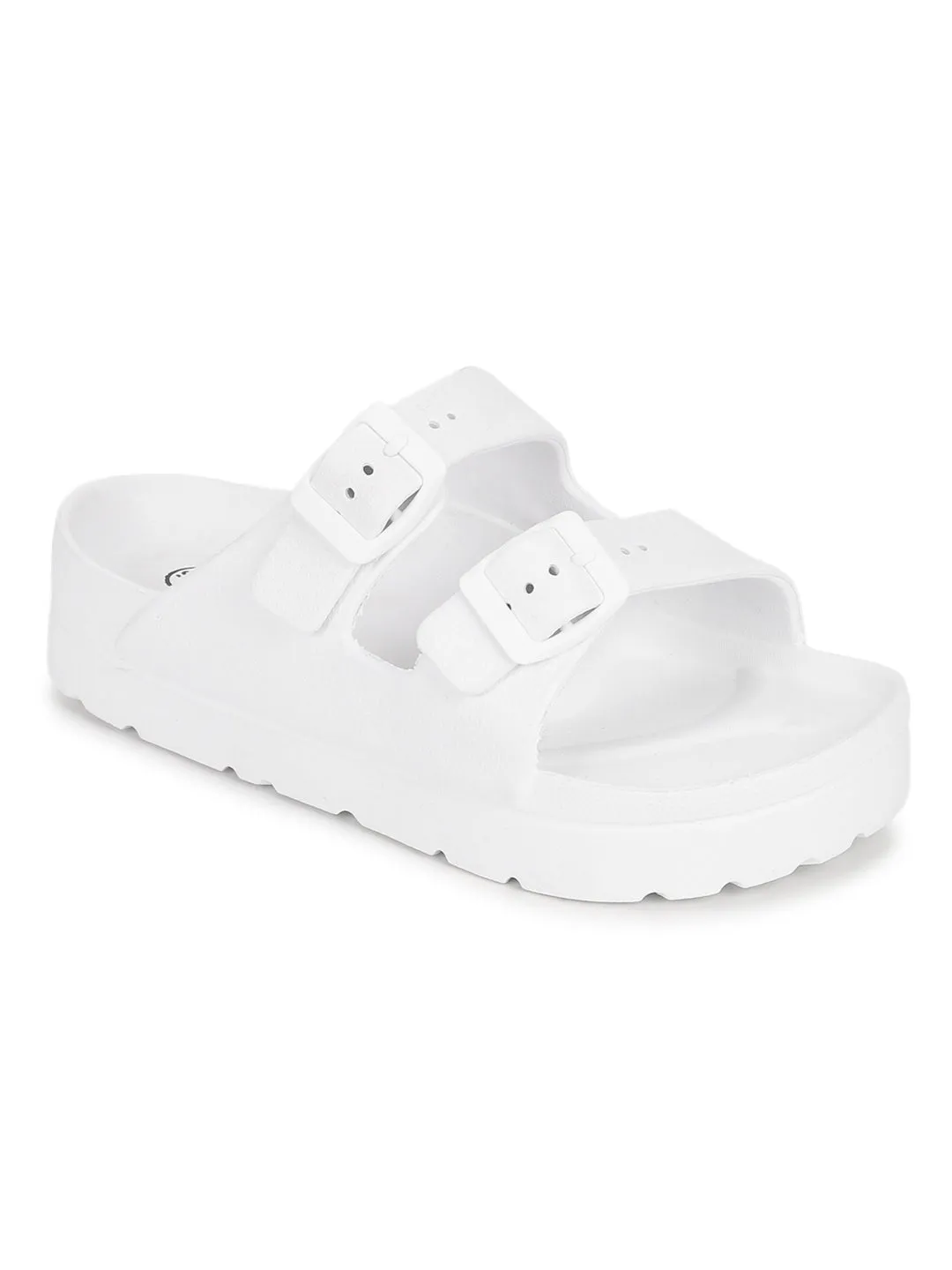 Weiße PU-Slip-On Flats (TC-ROME1-WHT)