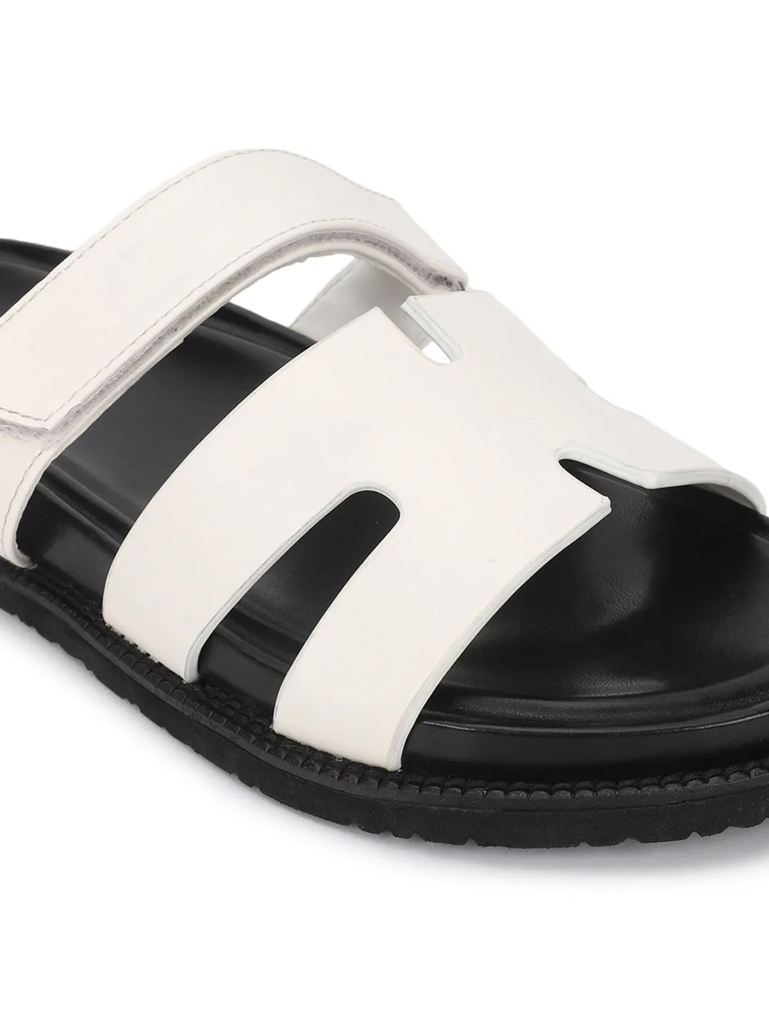 Weiße PU Schlupf-Slipper (TC-ST12ORRY-WHT)
