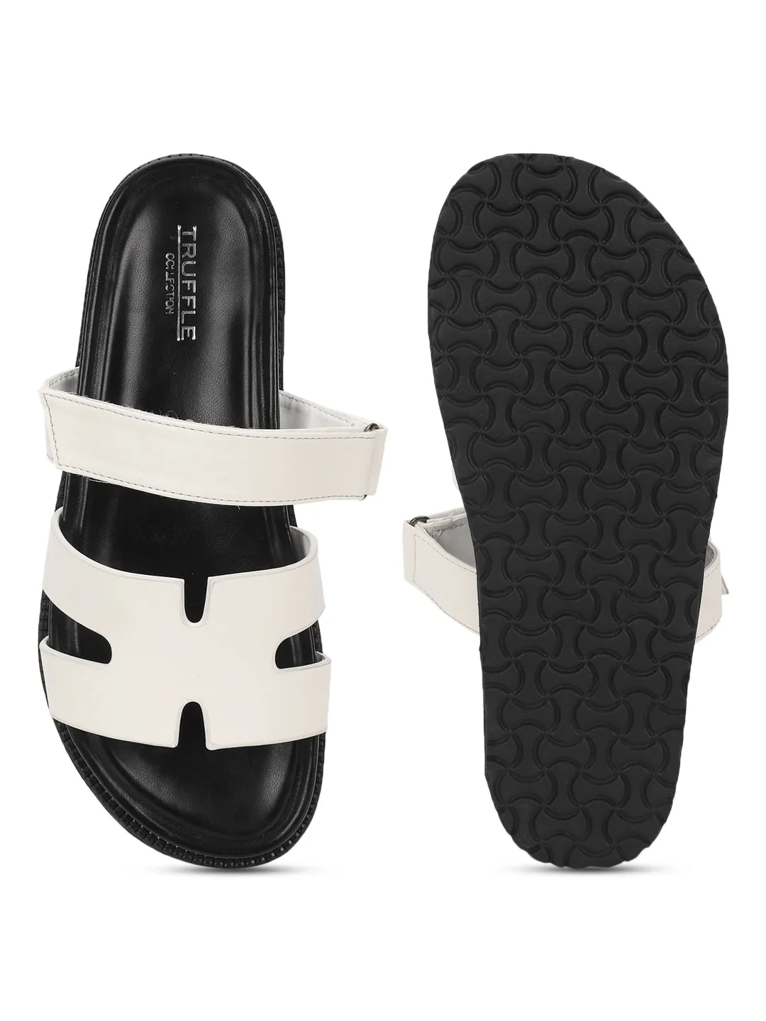 Weiße PU Schlupf-Slipper (TC-ST12ORRY-WHT)