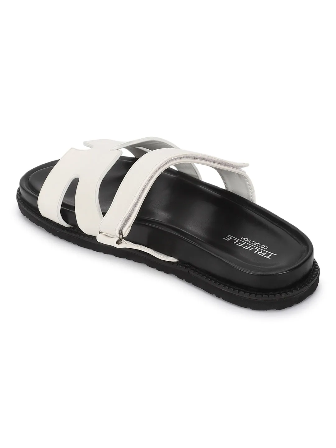 Weiße PU Schlupf-Slipper (TC-ST12ORRY-WHT)