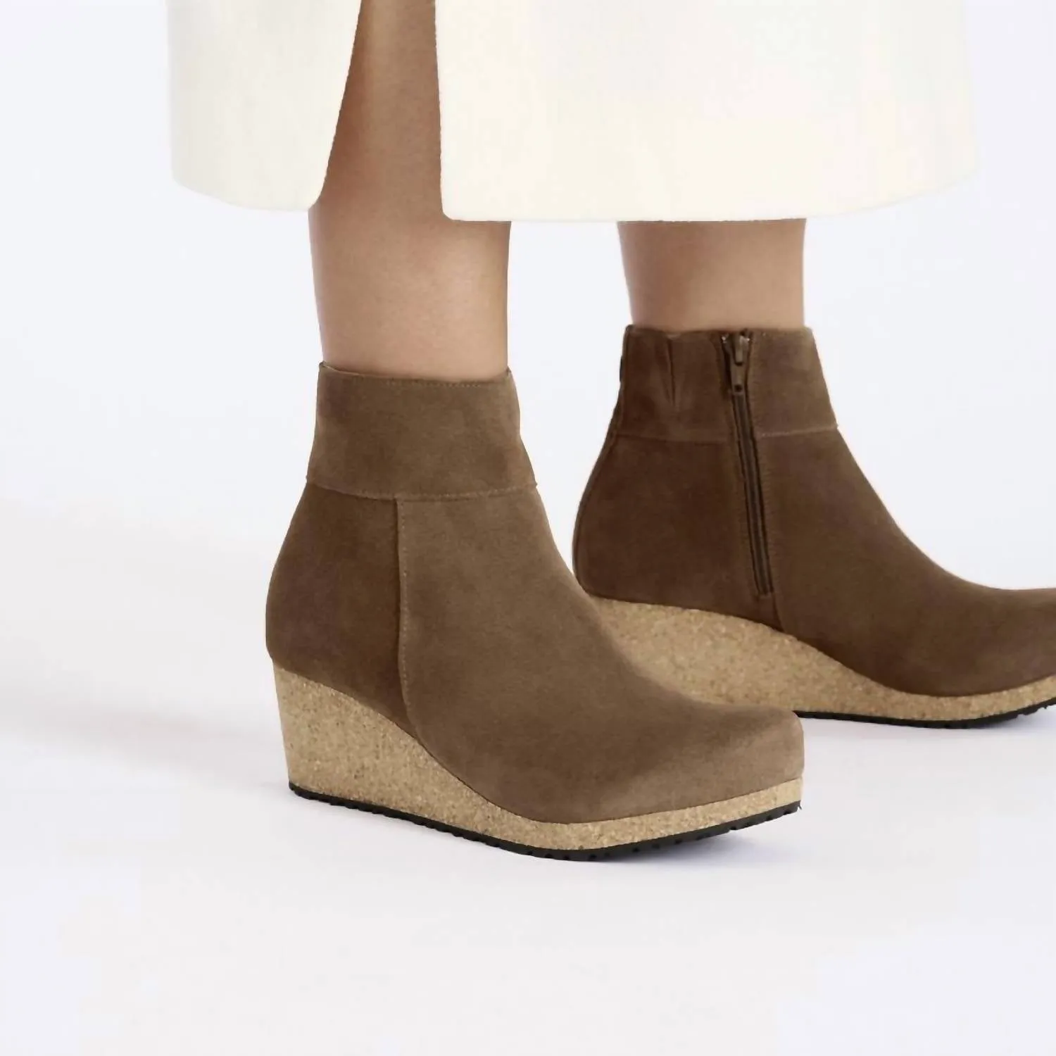 Damen Ebba Wildleder Stiefel in Dunkeltee